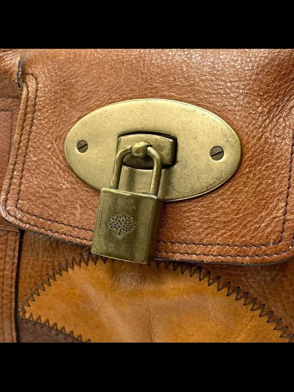 Mulberry Two-Tone Brown Patchwork Shoulder Bag